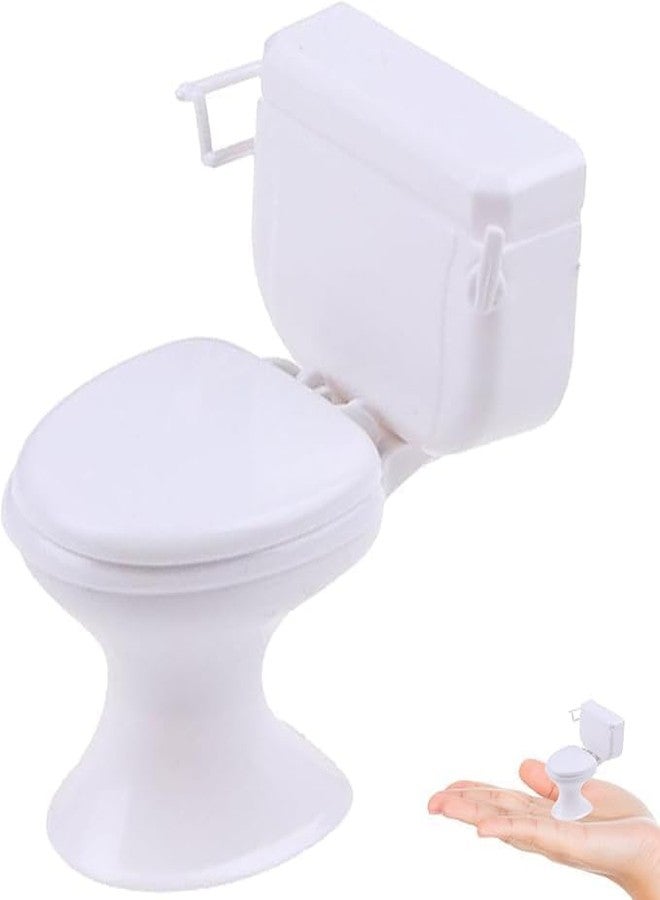 WaigN White Plastic Decoration 1:12 House Toilet House Bathroom Furniture Mini Toilet Cake Decoration for House Decoration Accessories, Dollhouse Décor - Image 3